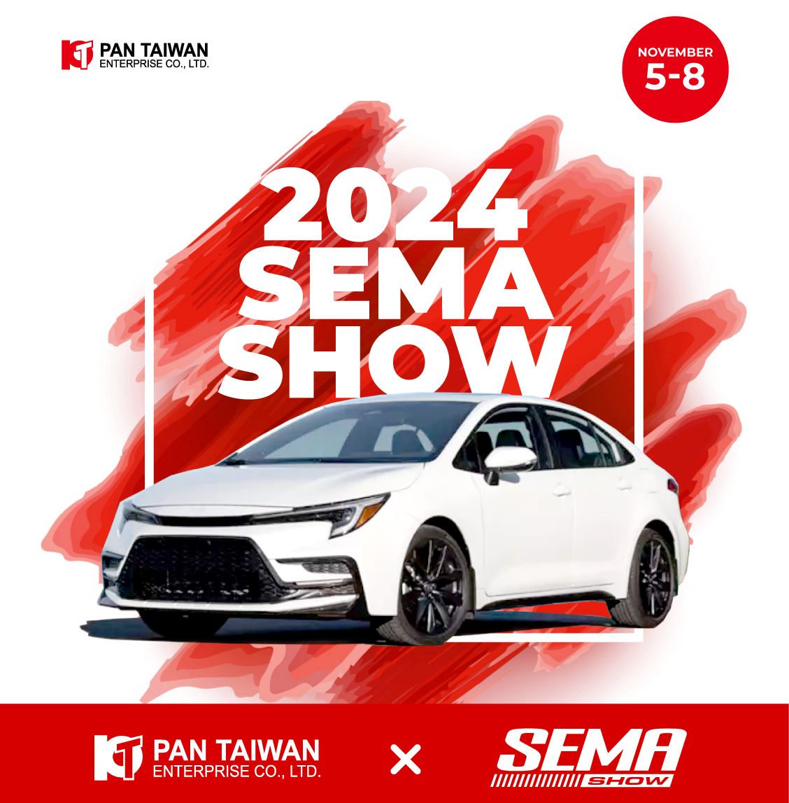 Pan Taiwan, Tayvan merkezli önde gelen bir otomotiv yedek parça üreticisi olarak, 5-8 Kasım 2024 tarihlerinde Las Vegas'taki SEMA Show'da yenilikçi ürünlerimizi sergilemekten heyecan duyuyor.